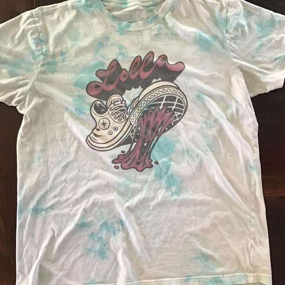American-eagle-outfitters Men's Blue and Grey T-shirt